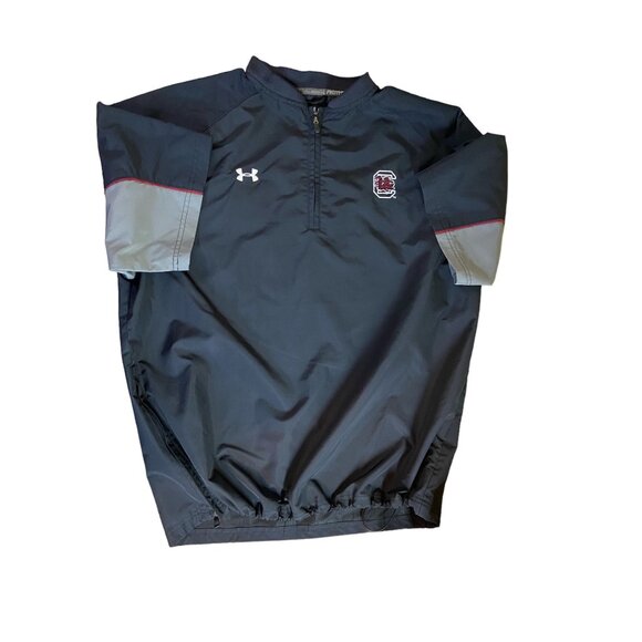 Under Armour Mens Windbreaker LG Navy SC Gamecocks Quarter-Zip Pullover Logo - Picture 6 of 11